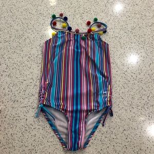 Betsey Johnson one piece striped swimsuit